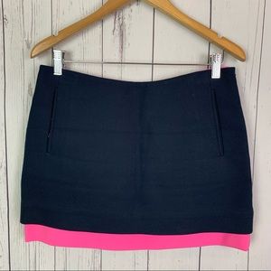 DVF | Elley Mini navy pink colorblock skirt